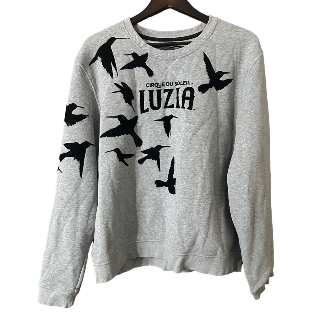 Cirque Du Soleil Luzia Gray Sweatshirt Black Velvet Birds Size XL Collectible